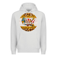 Dove Grey god bless america round coaster Premium Hoodie - HRA Design Shop