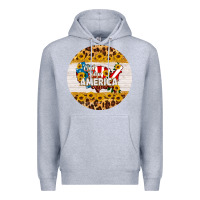 Heather Grey god bless america round coaster Premium Hoodie - HRA Design Shop