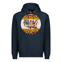 Navy god bless america round coaster Premium Hoodie - HRA Design Shop