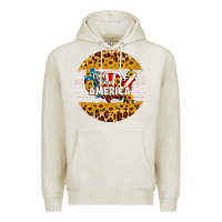 Oatmeal Heather god bless america round coaster Premium Hoodie - HRA Design Shop
