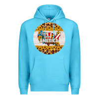 Ocean Blue god bless america round coaster Premium Hoodie - HRA Design Shop