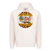 Pale Pink god bless america round coaster Premium Hoodie - HRA Design Shop