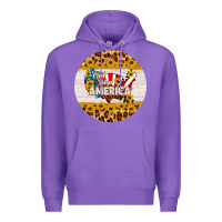 Purple god bless america round coaster Premium Hoodie - HRA Design Shop