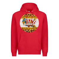 Red god bless america round coaster Premium Hoodie - HRA Design Shop