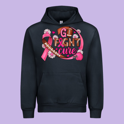 Breast Cancer Go Fight Cure Football Urban Hoodie Designed By Jahusdesignshop