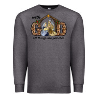 Charcoal Heather With God All Things Are Possible Premium Sweatshirt - RanaPortraitStore