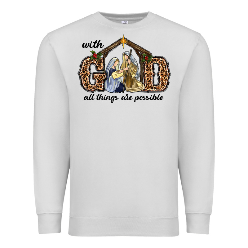 With God All Things Are Possible Premium Sweatshirt by RanaPortraitStore | Teevron