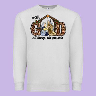 Premium Sweatshirt With God All Things Are Possible