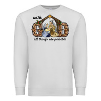 Dove Grey With God All Things Are Possible Premium Sweatshirt - RanaPortraitStore