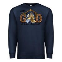Navy With God All Things Are Possible Premium Sweatshirt - RanaPortraitStore