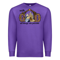 Purple With God All Things Are Possible Premium Sweatshirt - RanaPortraitStore