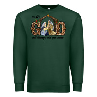 Sports Green With God All Things Are Possible Premium Sweatshirt - RanaPortraitStore