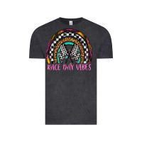 Vintage Black race day vibes rainbow Vintage Tee - Artiststas