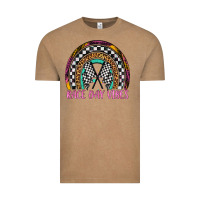 Vintage Coffee race day vibes rainbow Vintage Tee - Artiststas