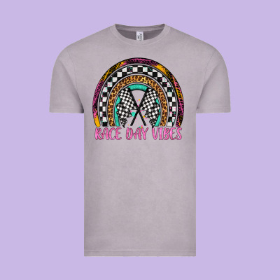 Race Day Vibes Rainbow Vintage Tee Designed By Artiststas