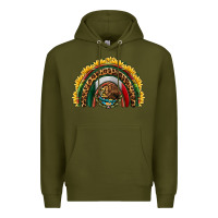 Army Green mexico sunflower rainbow Premium Hoodie - HRA Design Shop