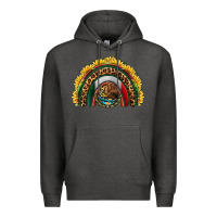 Charcoal Heather mexico sunflower rainbow Premium Hoodie - HRA Design Shop