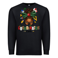 Black educational coordinator life afro messy bun Premium Sweatshirt - texasbilliewilder