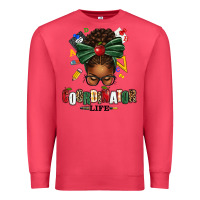 Cardinal educational coordinator life afro messy bun Premium Sweatshirt - texasbilliewilder