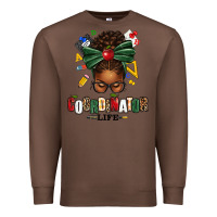 Chestnut educational coordinator life afro messy bun Premium Sweatshirt - texasbilliewilder