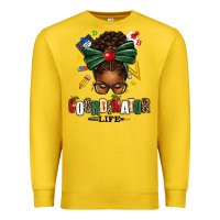 Lemon educational coordinator life afro messy bun Premium Sweatshirt - texasbilliewilder
