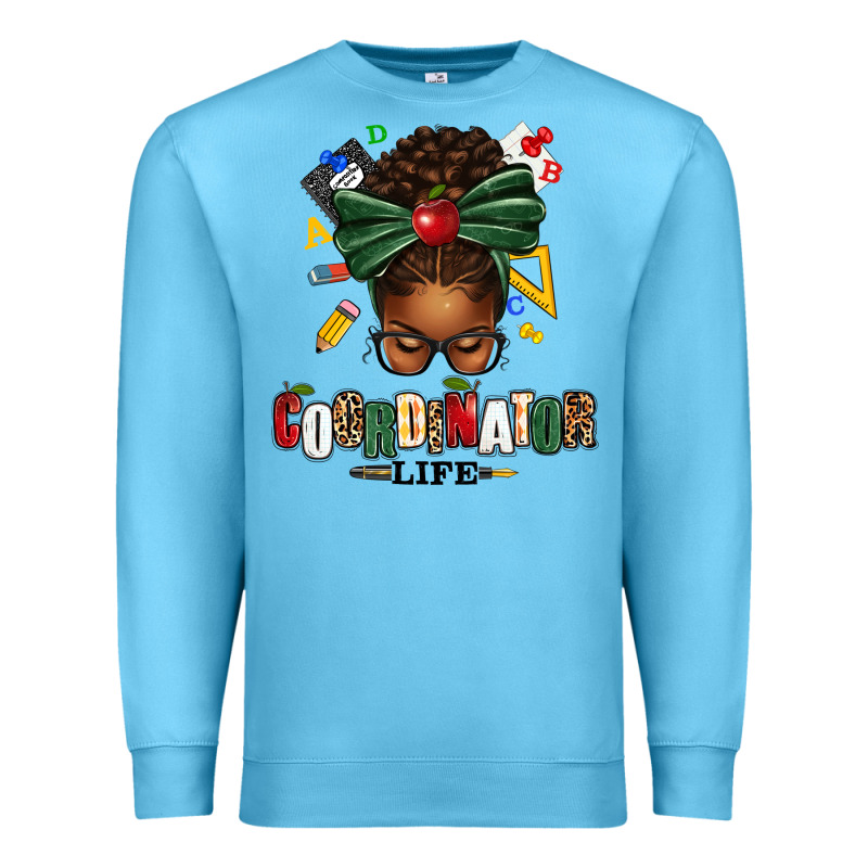Educational Coordinator Life Afro Messy Bun Premium Sweatshirt by texasbilliewilder | Teevron