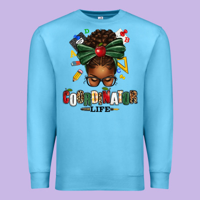 Educational Coordinator Life Afro Messy Bun Premium Sweatshirt Designed By Texasbilliewilder