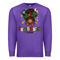 Purple educational coordinator life afro messy bun Premium Sweatshirt - texasbilliewilder