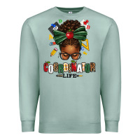 Seafoam educational coordinator life afro messy bun Premium Sweatshirt - texasbilliewilder