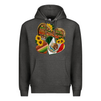 Charcoal Heather mexico heart and sunflower Premium Hoodie - HRA Design Shop