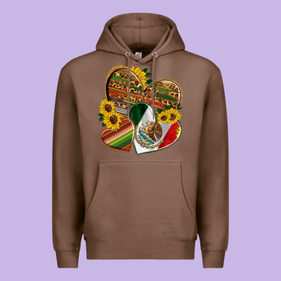 Mexico Heart And Sunflower Premium Hoodie Designed By Hra Design Shop