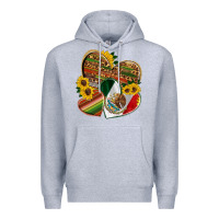 Heather Grey mexico heart and sunflower Premium Hoodie - HRA Design Shop