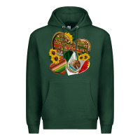 Sports Green mexico heart and sunflower Premium Hoodie - HRA Design Shop