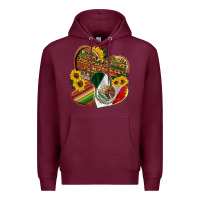 Burgundy mexico heart and sunflower Premium Hoodie - HRA Design Shop