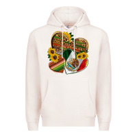 Pale Pink mexico heart and sunflower Premium Hoodie - HRA Design Shop