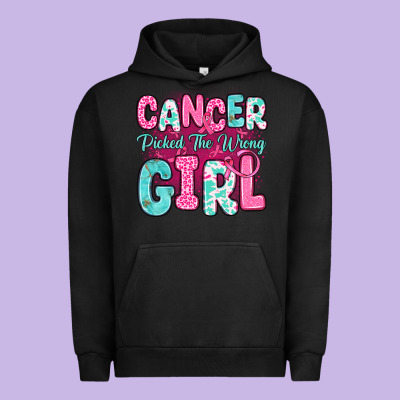 Cancer Picked The Wrong Girl Urban Hoodie Designed By Jahusdesignshop