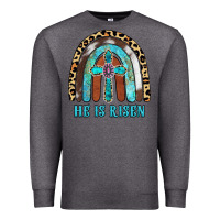 Charcoal Heather He Is Risen Premium Sweatshirt - RanaPortraitStore