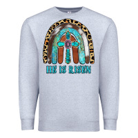 Heather Grey He Is Risen Premium Sweatshirt - RanaPortraitStore