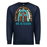 Navy He Is Risen Premium Sweatshirt - RanaPortraitStore