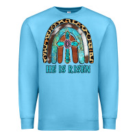 Ocean Blue He Is Risen Premium Sweatshirt - RanaPortraitStore