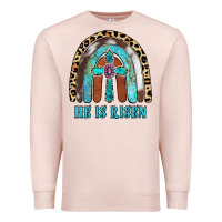 Pale Pink He Is Risen Premium Sweatshirt - RanaPortraitStore