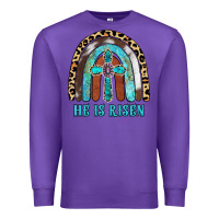 Purple He Is Risen Premium Sweatshirt - RanaPortraitStore
