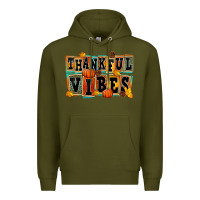 Army Green thankful vibes Premium Hoodie - FaDigitalArtStudio