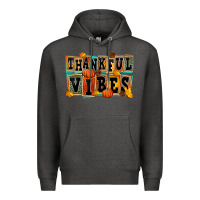 Charcoal Heather thankful vibes Premium Hoodie - FaDigitalArtStudio