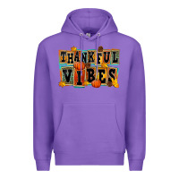 Purple thankful vibes Premium Hoodie - FaDigitalArtStudio