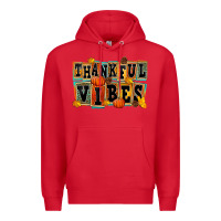 Red thankful vibes Premium Hoodie - FaDigitalArtStudio