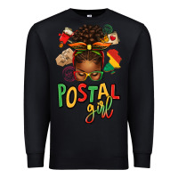 Black juneteenth afro messy bun postal girl Premium Sweatshirt - texasbilliewilder