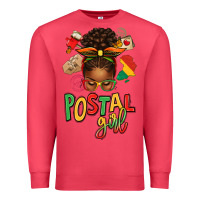Cardinal juneteenth afro messy bun postal girl Premium Sweatshirt - texasbilliewilder