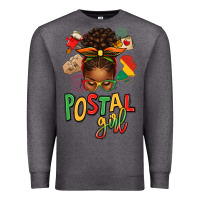 Charcoal Heather juneteenth afro messy bun postal girl Premium Sweatshirt - texasbilliewilder