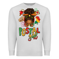 Dove Grey juneteenth afro messy bun postal girl Premium Sweatshirt - texasbilliewilder